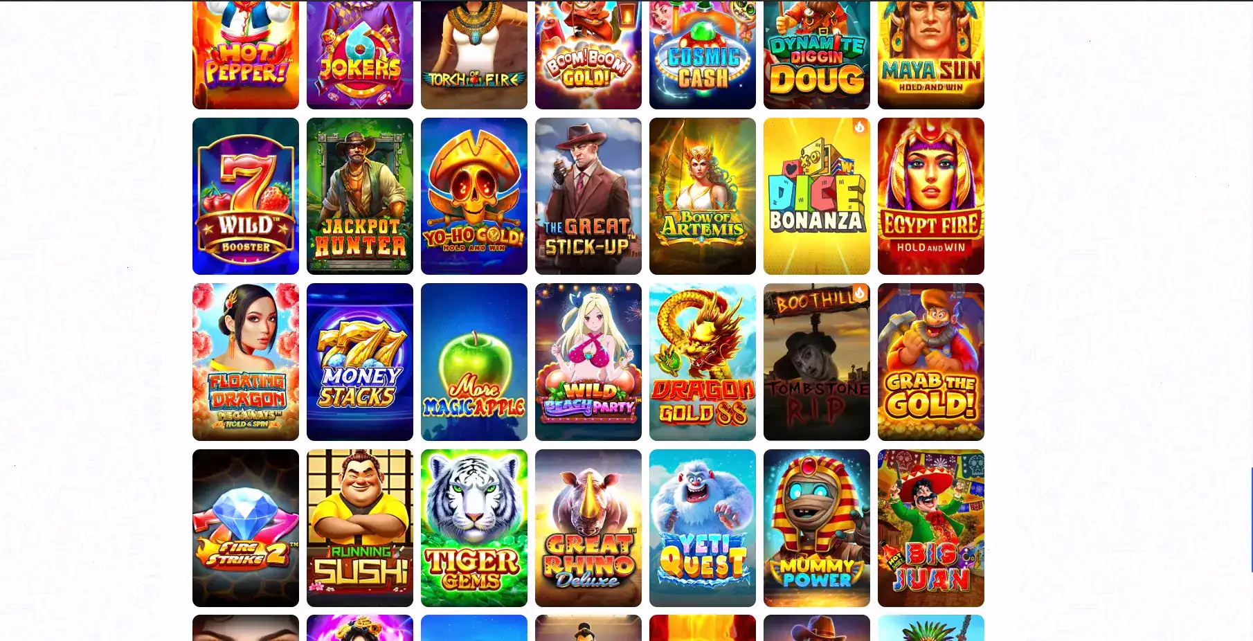 Интерфейс казино Marvel casino с яркими слотами